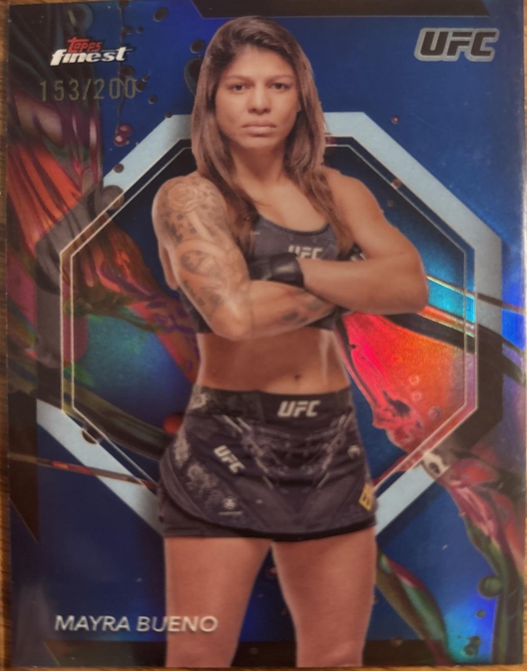 Mayra Bueno 2024 Topps Finest UFC Base Common #5 Blue Refractor