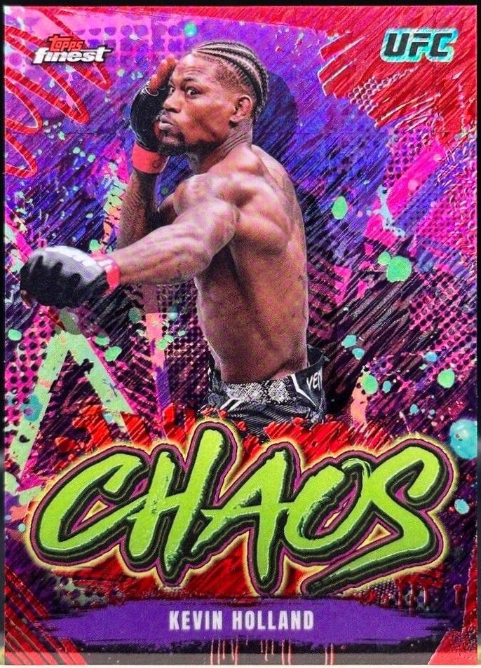 Kevin Holland 2024 Topps Finest UFC Chaos #CHA-19 Red Shimmer Refractor