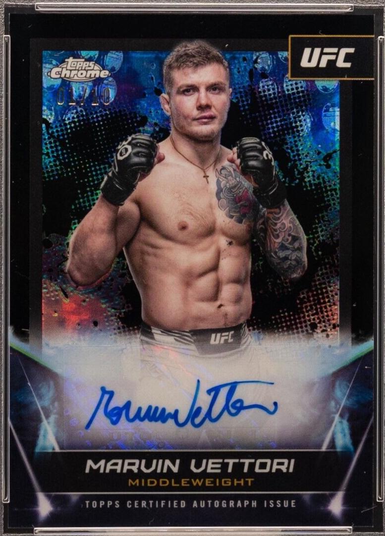 Marvin Vettori 2024 Topps Chrome UFC UFC Signatures #FNA-MVE Black Refractor