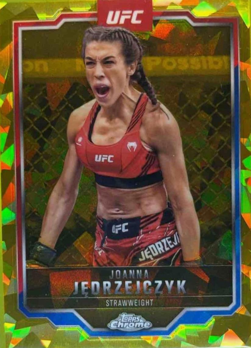 Joanna Jędrzejczyk 2025 Topps Chrome Sapphire UFC Base Sapphire #34 Gold Sapphire