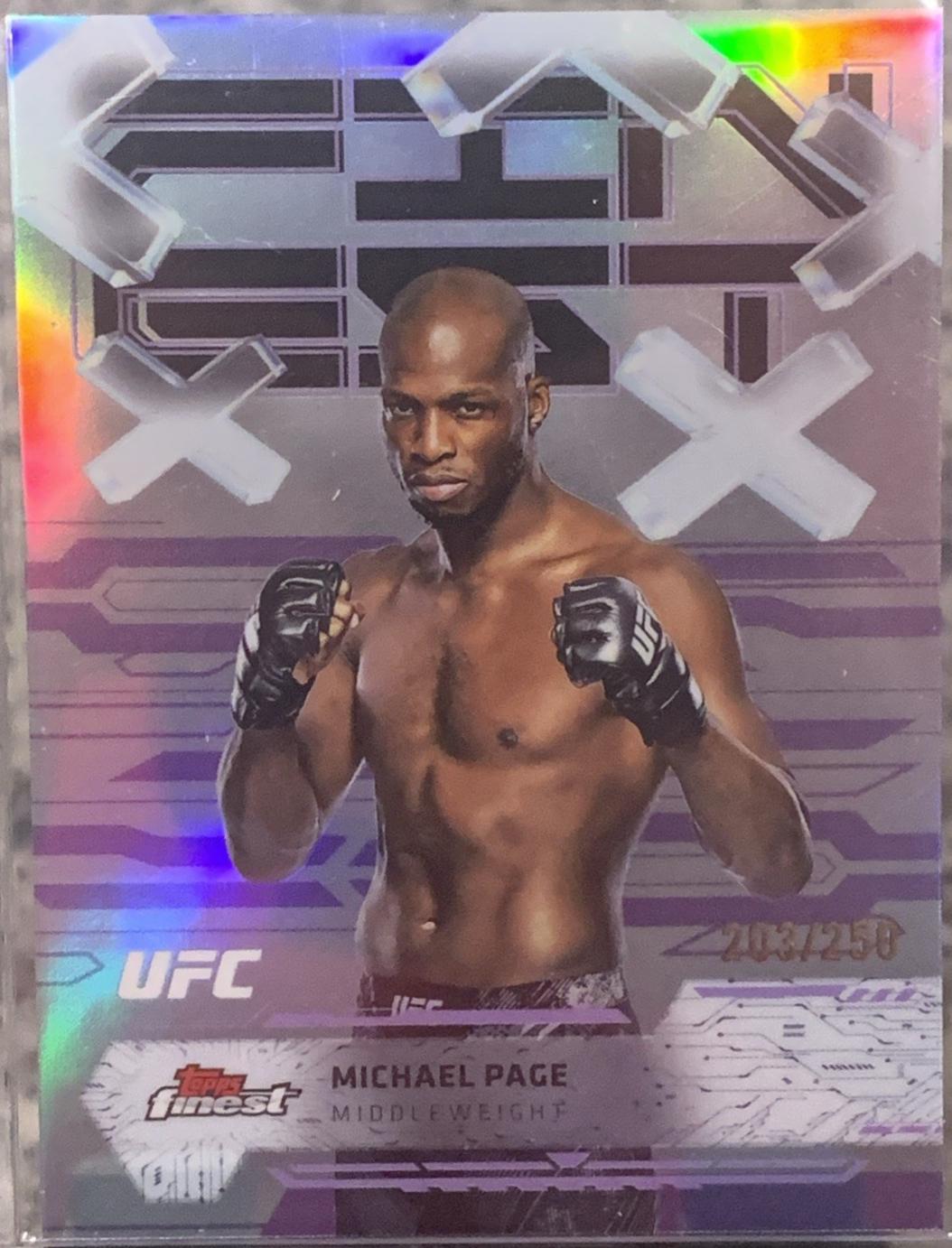 Michael Page 2025 Topps Finest UFC Base Common #81 Purple Refractor