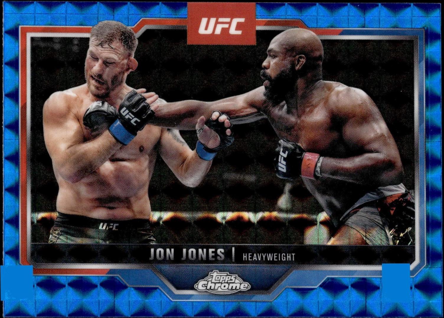 Jon Jones 2025 Topps Chrome UFC Base #83 Blue Geometric Refractor