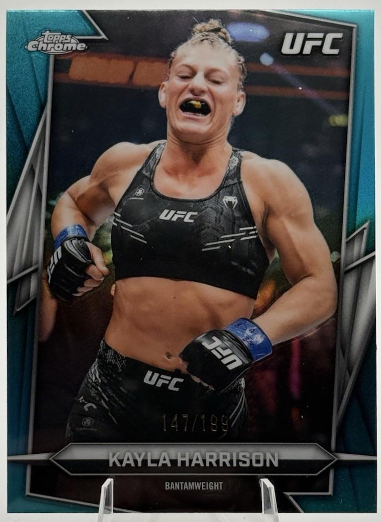 Kayla Harrison 2026 Topps Chrome UFC Base #55 Aqua Refractor