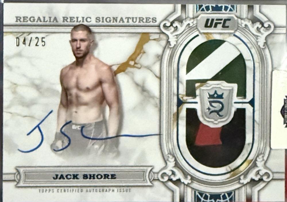 Jack Shore 2024 Topps Royalty UFC Regalia Relic Signatures #RRS-JSE Blue