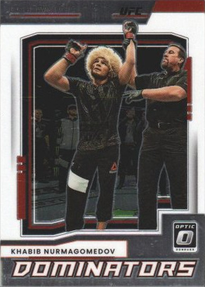 Khabib Nurmagomedov 2022 Panini Donruss Optic UFC Dominators #10 Gold Vinyl