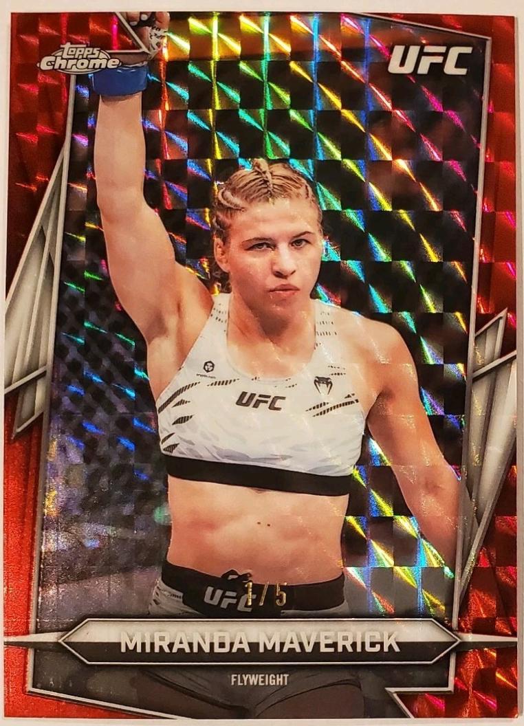 Miranda Maverick 2026 Topps Chrome UFC Base #144 Red Geometric Refractor