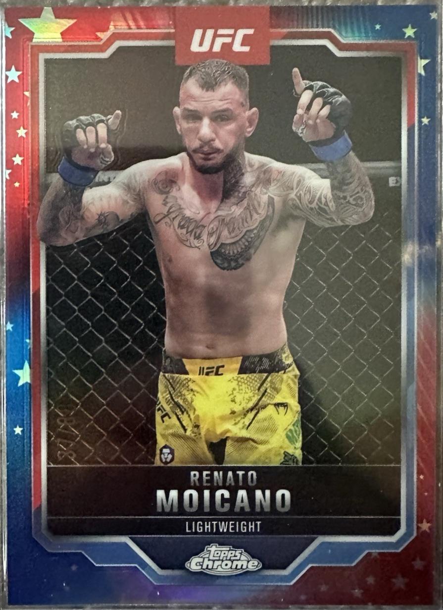 Renato Moicano 2025 Topps Chrome UFC Base #174 Red White Blue Refractor