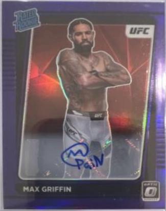 Max Griffin 2022 Panini Donruss Optic UFC Base Rated Rookies Signatures #119 Purple