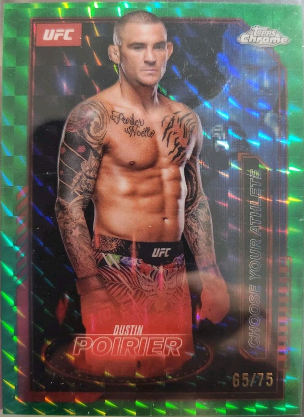 Dustin Poirier 2025 Topps Chrome UFC Mission Control #MCL-1 Geometric Green Refractor