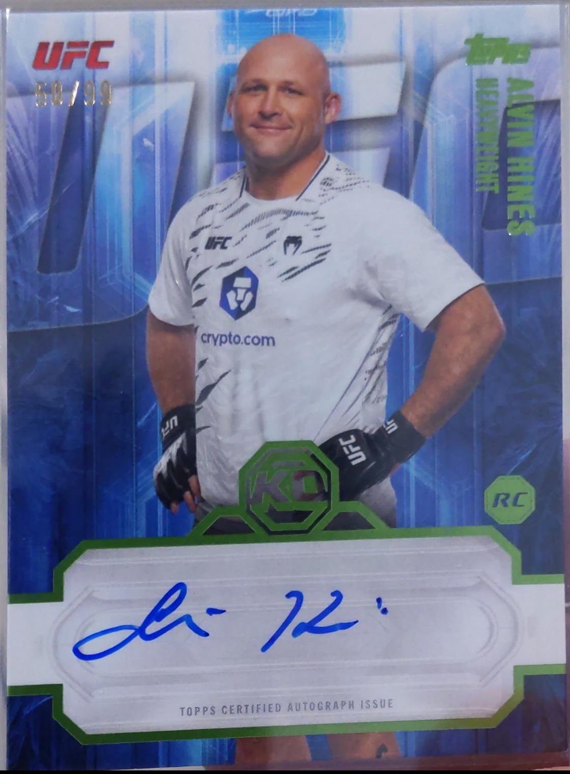 Alvin Hines 2026 Topps Knockout UFC Knockout Autographs #KOA-AHS Lime Green