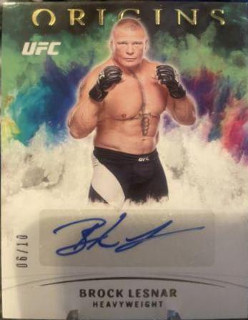 Brock Lesnar 2022 Panini Chronicles UFC Origins Autographs #30 Gold