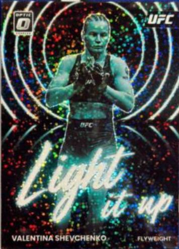Valentina Shevchenko 2023 Panini Donruss Optic UFC Light It Up #10 White Sparkle