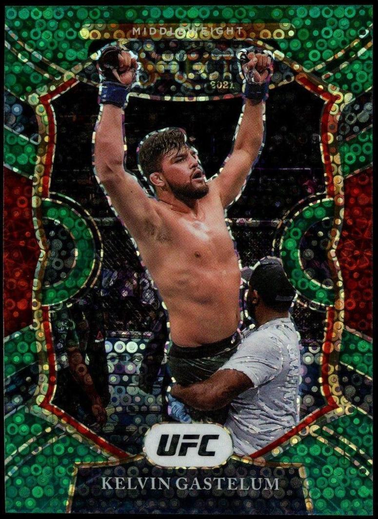 Kelvin Gastelum 2021 Panini Select UFC Concourse #27 Green Disco