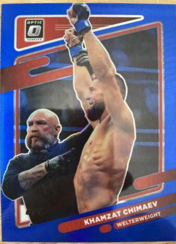 Khamzat Chimaev 2022 Panini Donruss Optic UFC Base #72 Blue