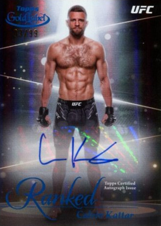 Calvin Kattar 2024 Topps Gold Label UFC Ranked Ink #RIK-CKA Red