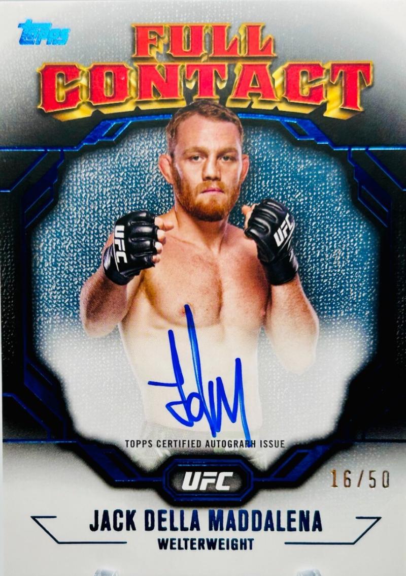 Jack Della Maddalena 2024 Topps Knockout UFC Full Contact Autographs #FCA-JDM Blue