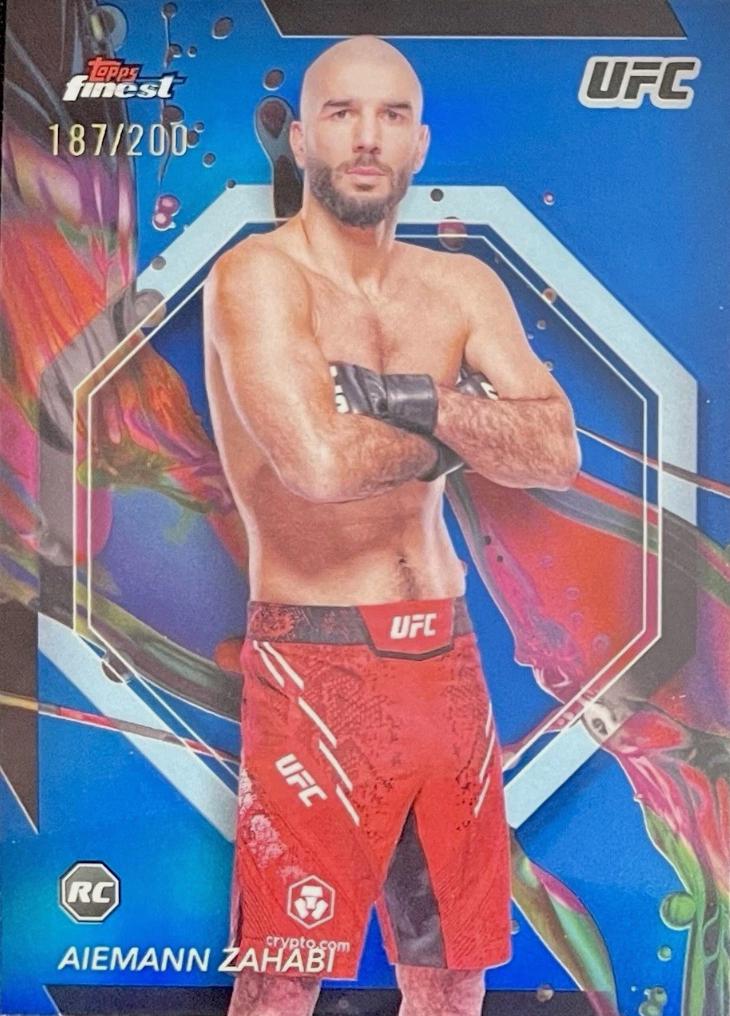 Aiemann Zahabi 2024 Topps Finest UFC Base Common #77 Blue Refractor