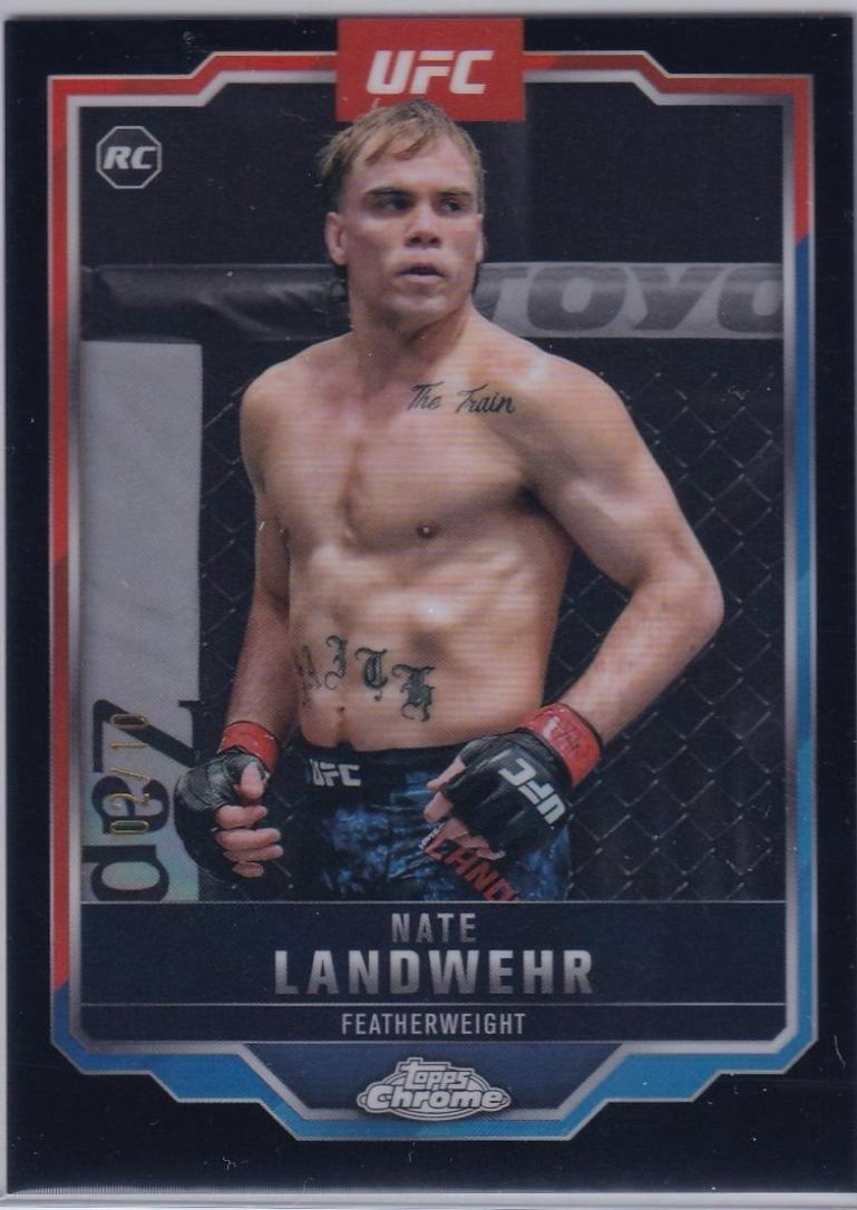 Nate Landwehr 2025 Topps Chrome UFC Base #85 Black Refractor