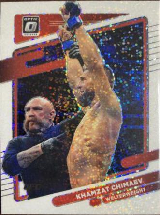 Khamzat Chimaev 2022 Panini Donruss Optic UFC Base #72 White Sparkle