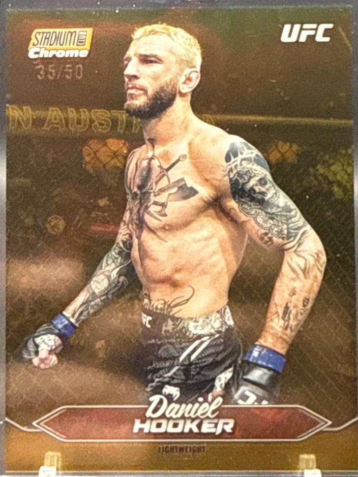 Dan Hooker 2025 Topps Stadium Club UFC Base Chrome #C-184 Gold Refractor