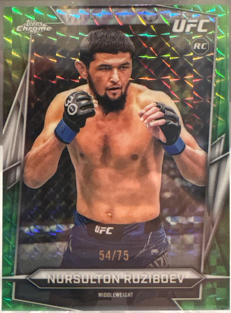 Nursulton Ruziboev 2026 Topps Chrome UFC Base #74 Green Geometric Refractor