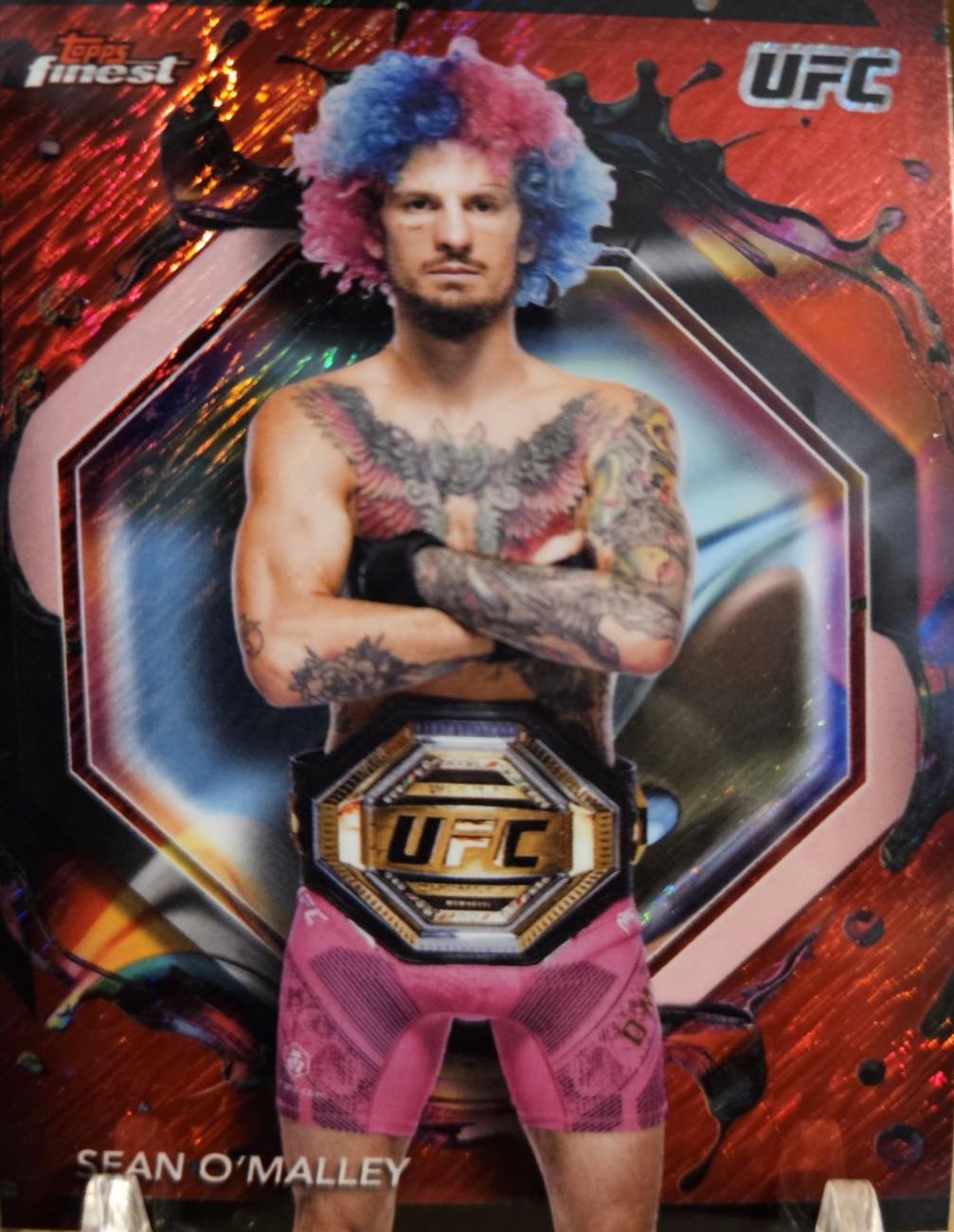 Sean O'Malley 2024 Topps Finest UFC Base Rare #226 Red Shimmer Refractor