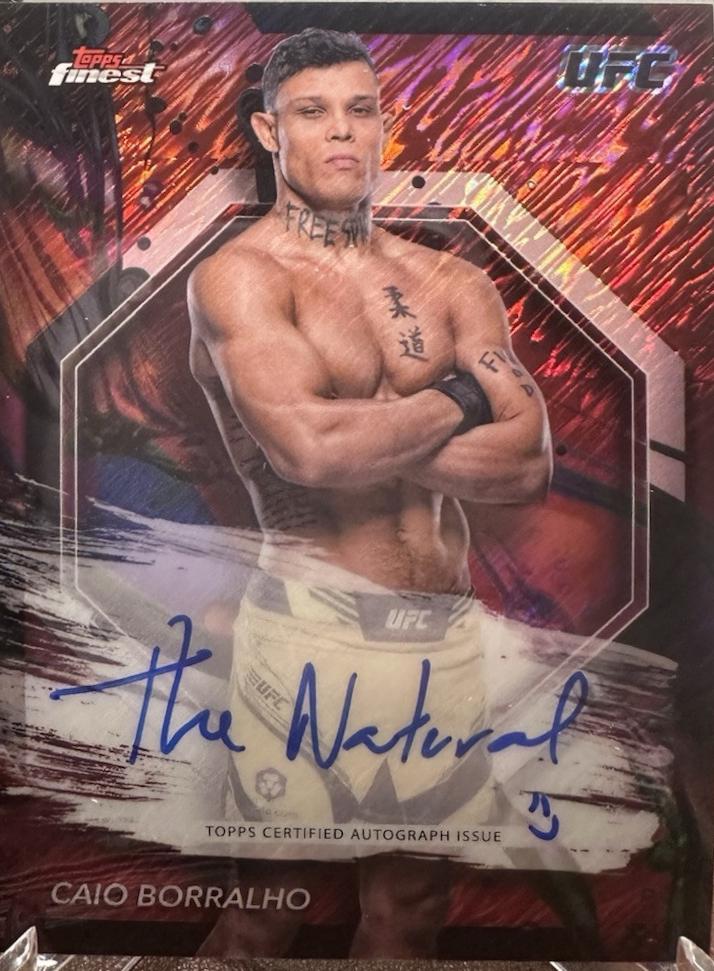 Caio Borralho 2024 Topps Finest UFC Finest Autographs #FA-COB Red Shimmer Refractor