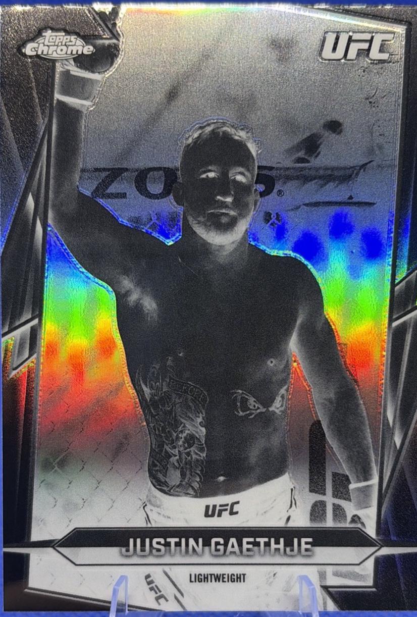 Justin Gaethje 2026 Topps Chrome UFC Base #39 Negative Refractor