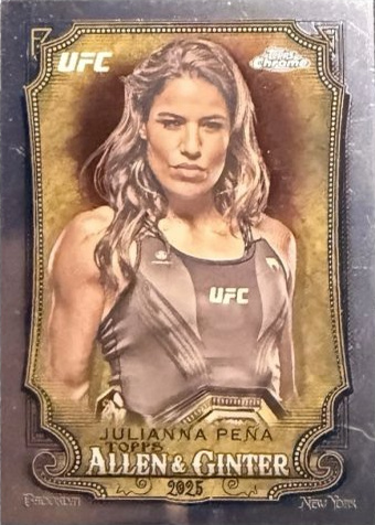 Julianna Peña 2025 Topps Chrome UFC Allen & Ginter #AAG-5 Red Refractor