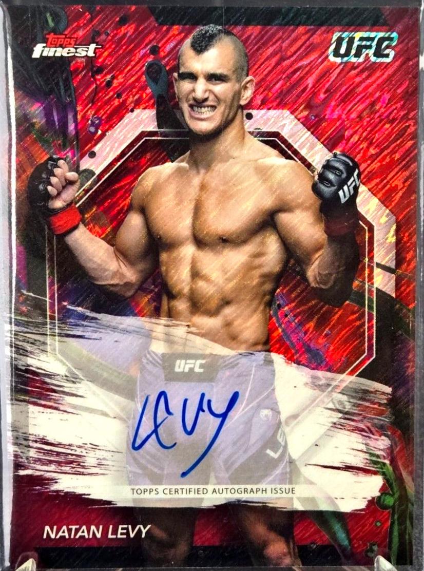 Natan Levy 2024 Topps Finest UFC Finest Autographs #FA-NLY Red Shimmer Refractor