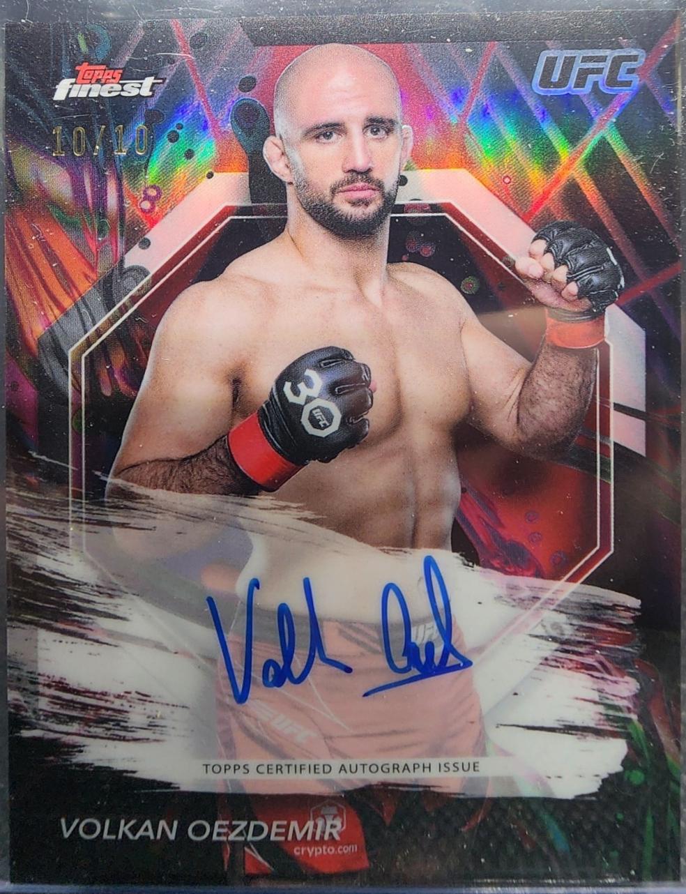 Volkan Oezdemir 2024 Topps Finest UFC Finest Autographs #FA-VOR Red Black Vapor Refractor