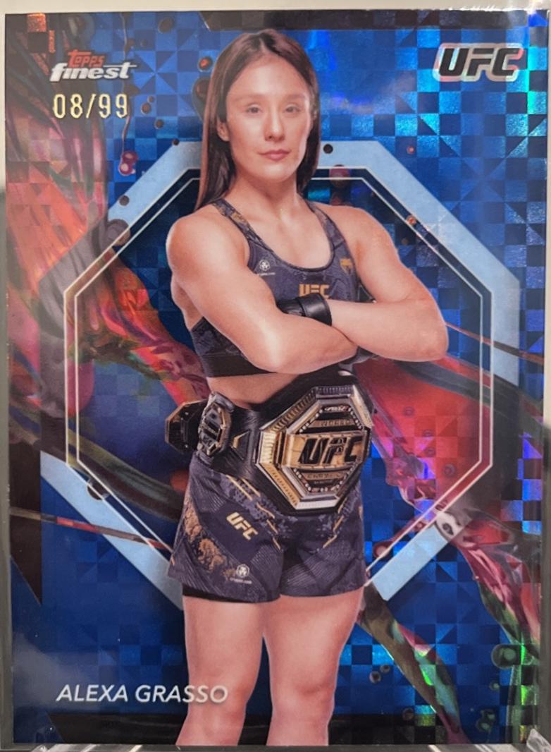 Alexa Grasso 2024 Topps Finest UFC Base Common #60 Blue Checkerboard Refractor
