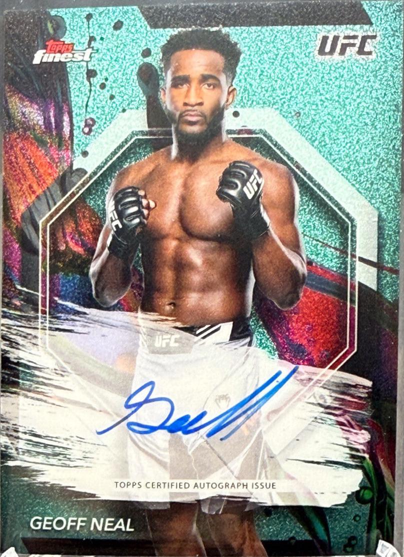 Geoff Neal 2024 Topps Finest UFC Finest Autographs #FA-GNL Aqua Glitter Refractor