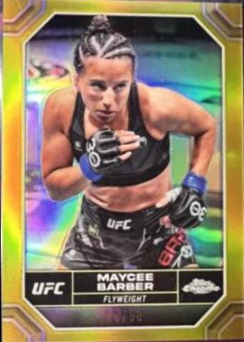Maycee Barber 2024 Topps Chrome UFC Base #132 Gold Refractor