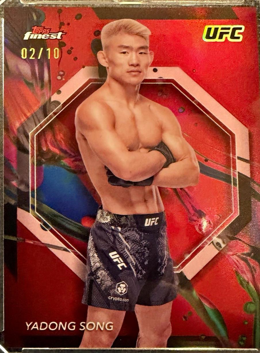 Song Yadong 2024 Topps Finest UFC Base Common #54 Red Refractor