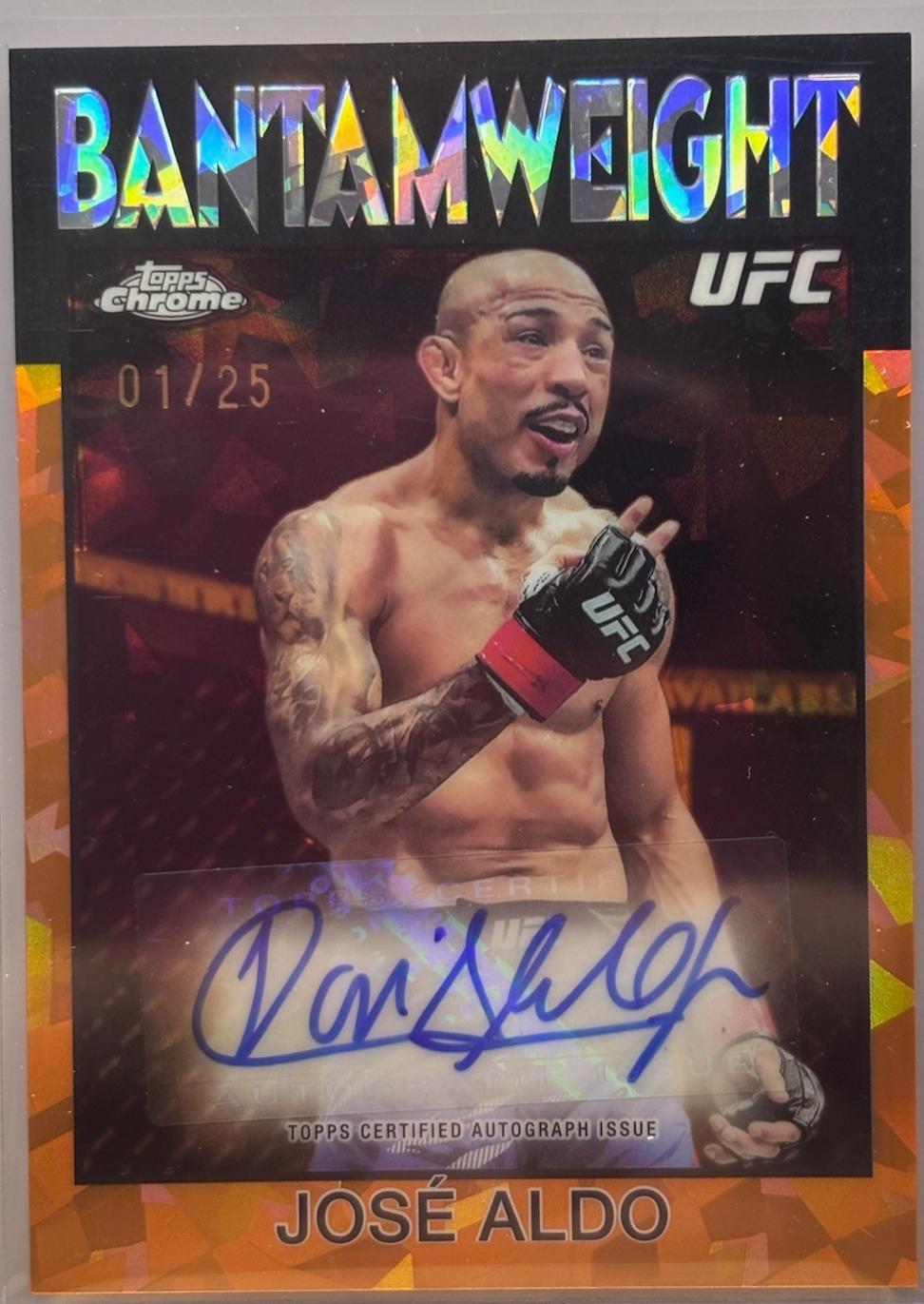 José Aldo 2026 Topps Chrome UFC 1986 Topps Signatures #86S-JA Orange Refractor