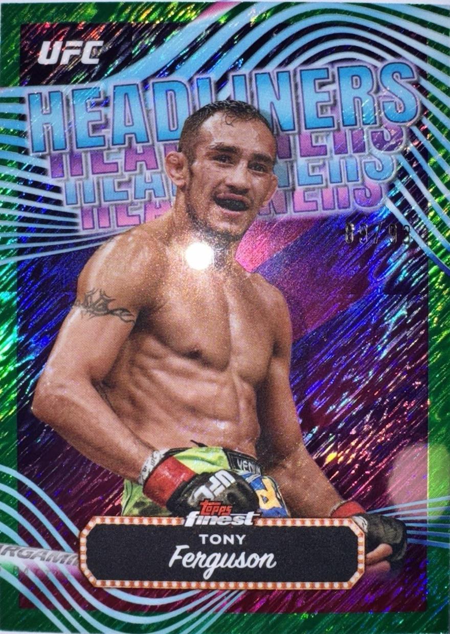 Tony Ferguson 2024 Topps Finest UFC Headliners #HDL-25 Green Shimmer Refractor