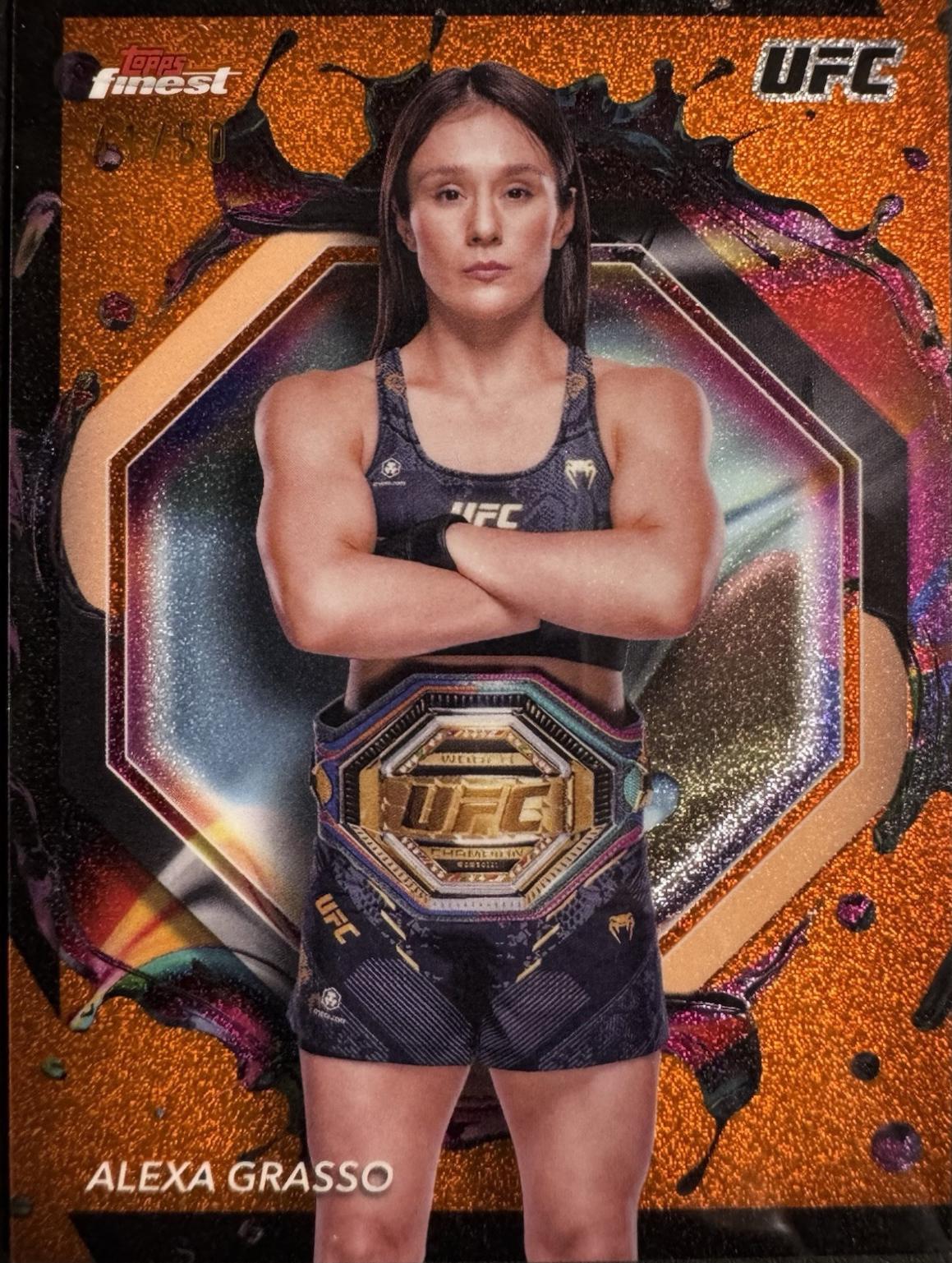 Alexa Grasso 2024 Topps Finest UFC Base Rare #219 Tangerine Glitter Refractor