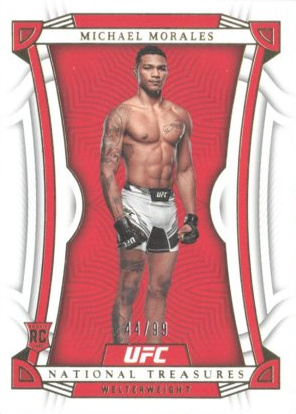 Michael Morales 2023 Panini Chronicles UFC Base National Treasures #447 Red