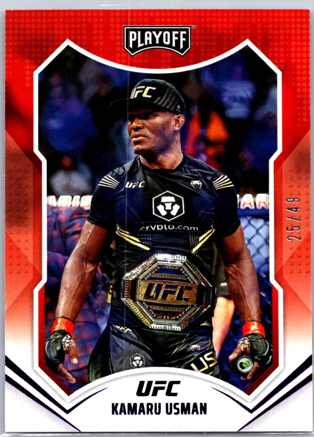 Kamaru Usman 2022 Panini Chronicles UFC Base Playoff #165 Purple