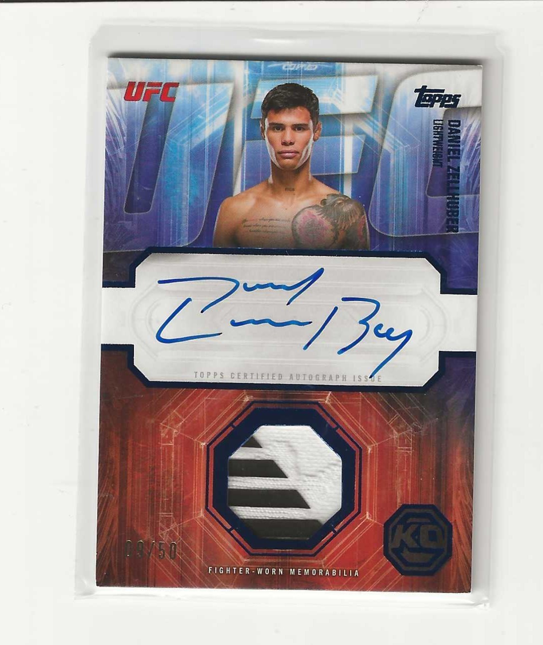 Daniel Zellhuber 2026 Topps Knockout UFC Knockout Autograph Relics #KAR-DZ Blue