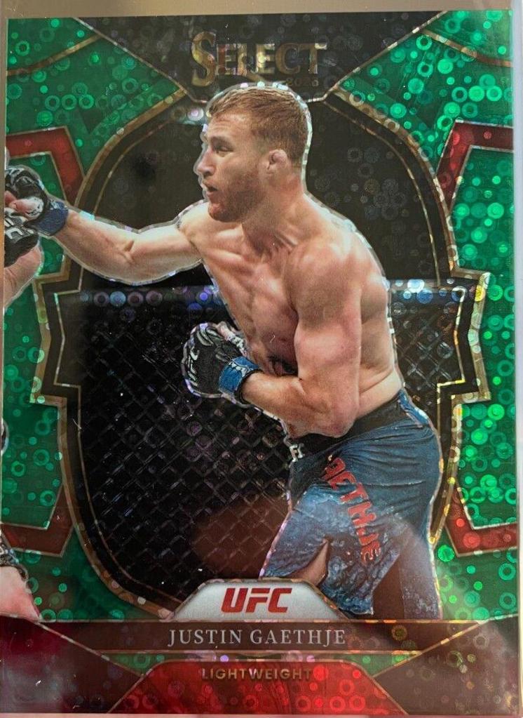 Justin Gaethje 2023 Panini Select UFC Concourse #47 Green Disco