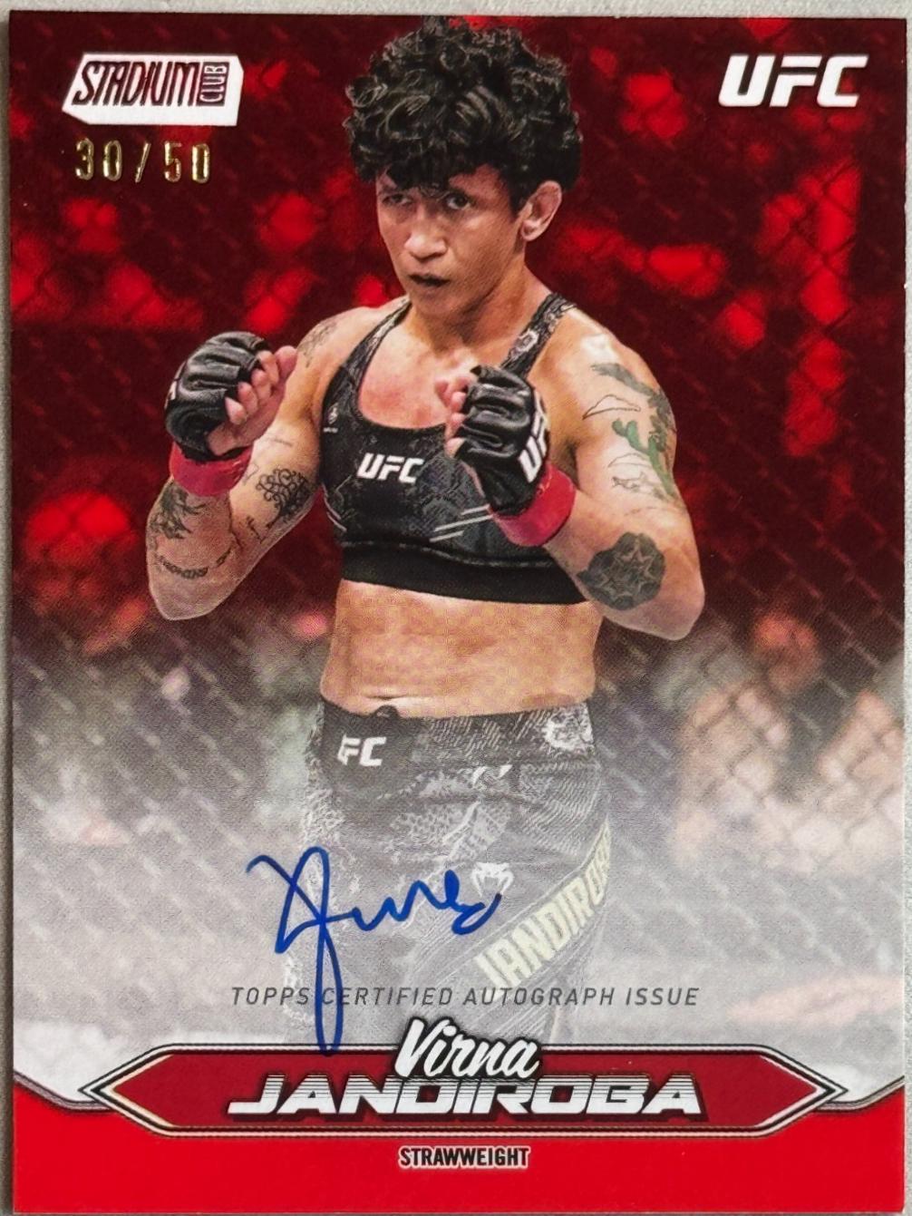 Virna Jandiroba 2025 Topps Stadium Club UFC Base Autographs #BCA-VJA Red