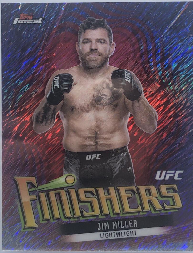 Jim Miller 2024 Topps Finest UFC Finishers #FIN-3 Red Shimmer Refractor