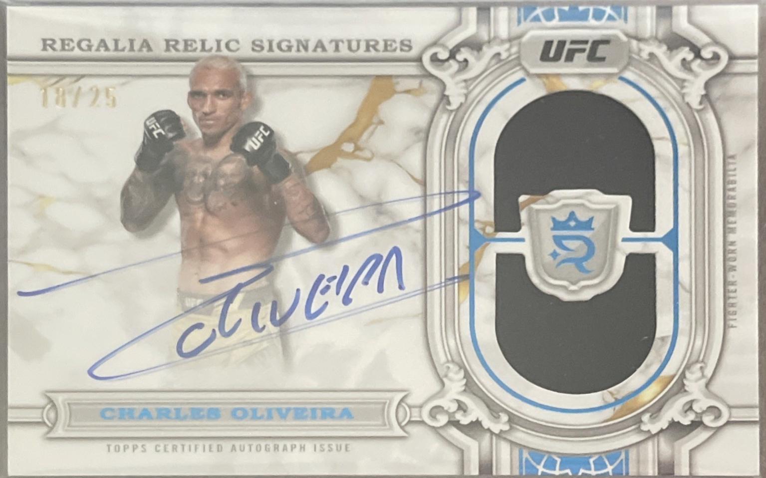 Charles Oliveira 2024 Topps Royalty UFC Regalia Relic Signatures #RRS-COA Platinum