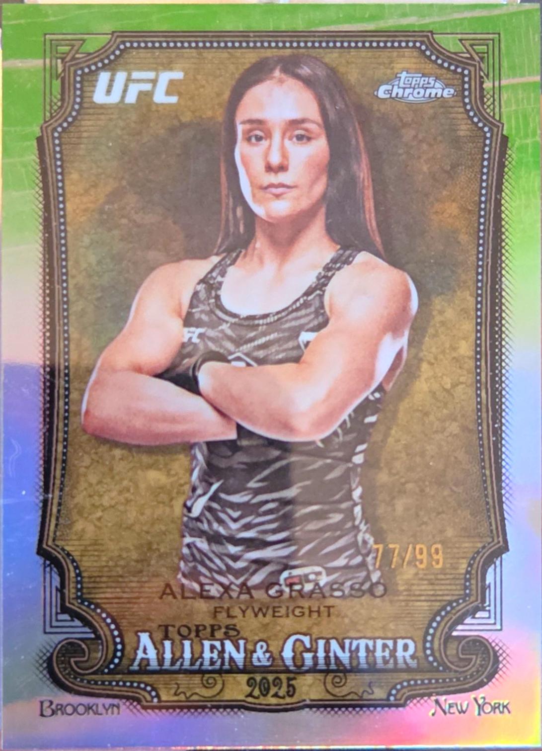 Alexa Grasso 2026 Topps Chrome UFC Allen & Ginter #AG-28 Green Refractor