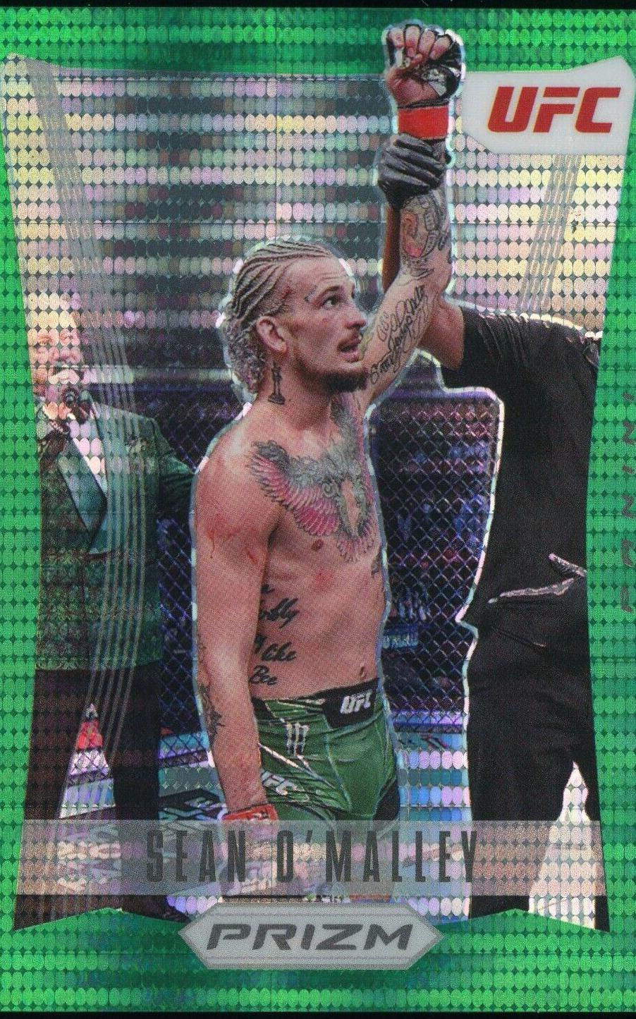 Sean O'Malley 2022 Panini Prizm UFC Prizm Flashback #23 Green Pulsar