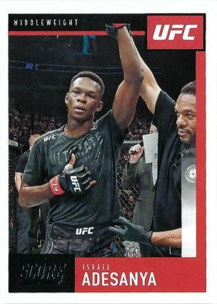 Israel Adesanya 2021 Panini Chronicles UFC Base Score #94 Platinum