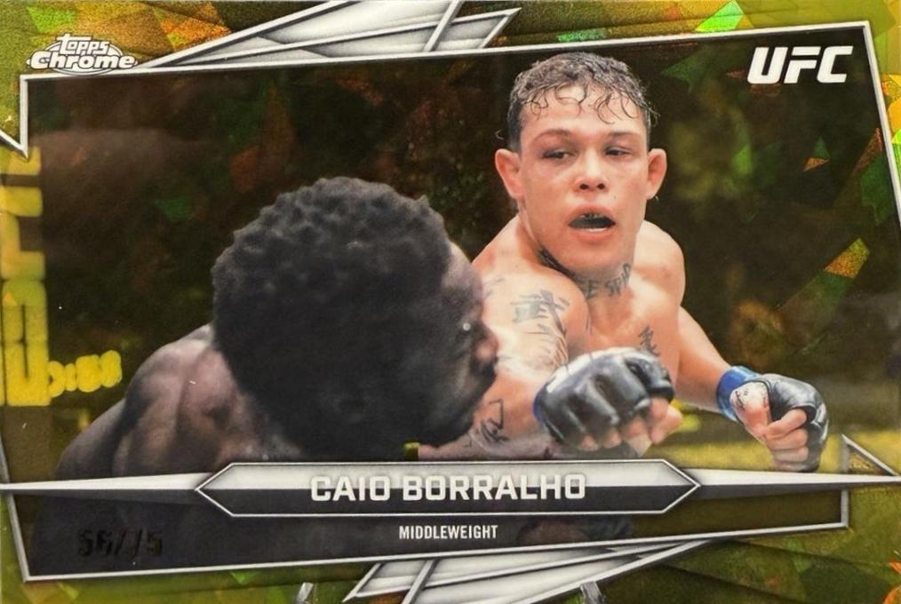 Caio Borralho 2026 Topps Chrome Sapphire UFC Base #76 Padparadscha Sapphire