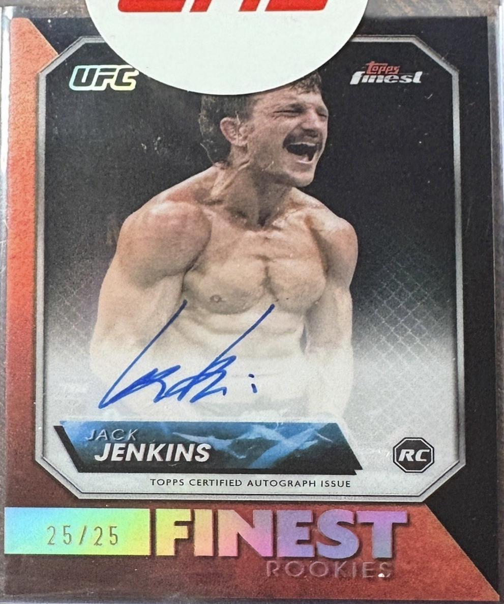 Jack Jenkins 2024 Topps Finest UFC Rookie Finest Autographs #RFA-JJ Black Refractor